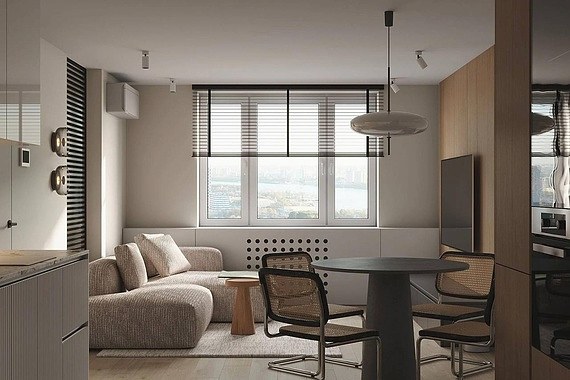 дизайн квартиры  с деревом