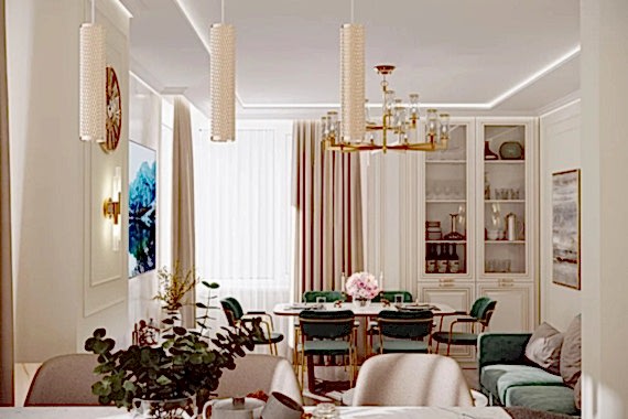 дизайн интерьера кухни-гостиной сколько