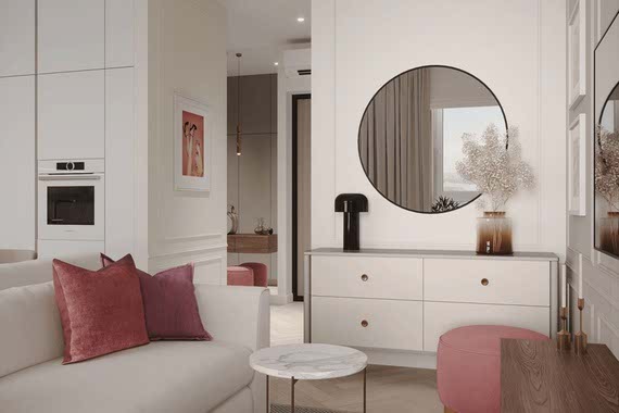 дизайн квартиры с кухней-гостиной3