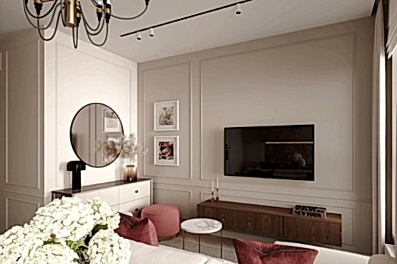 дизайн квартиры с кухней-гостиной2